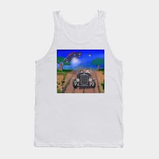 Flying Saucers Attack Teenage Hot Rodders Tank Top